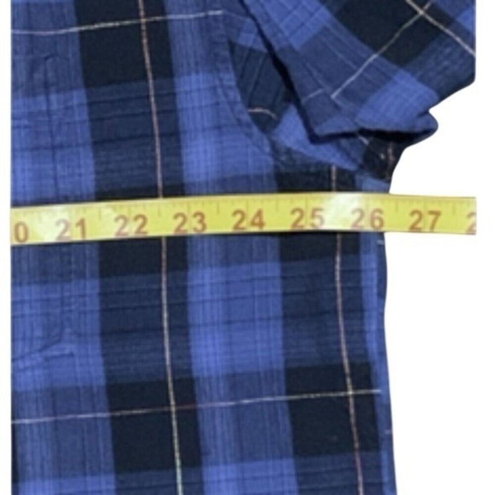 Tommy Jeans Mens XXL Blue Plaid Flannel Button Down Casual Shirt Excellent - Picture 4 of 8